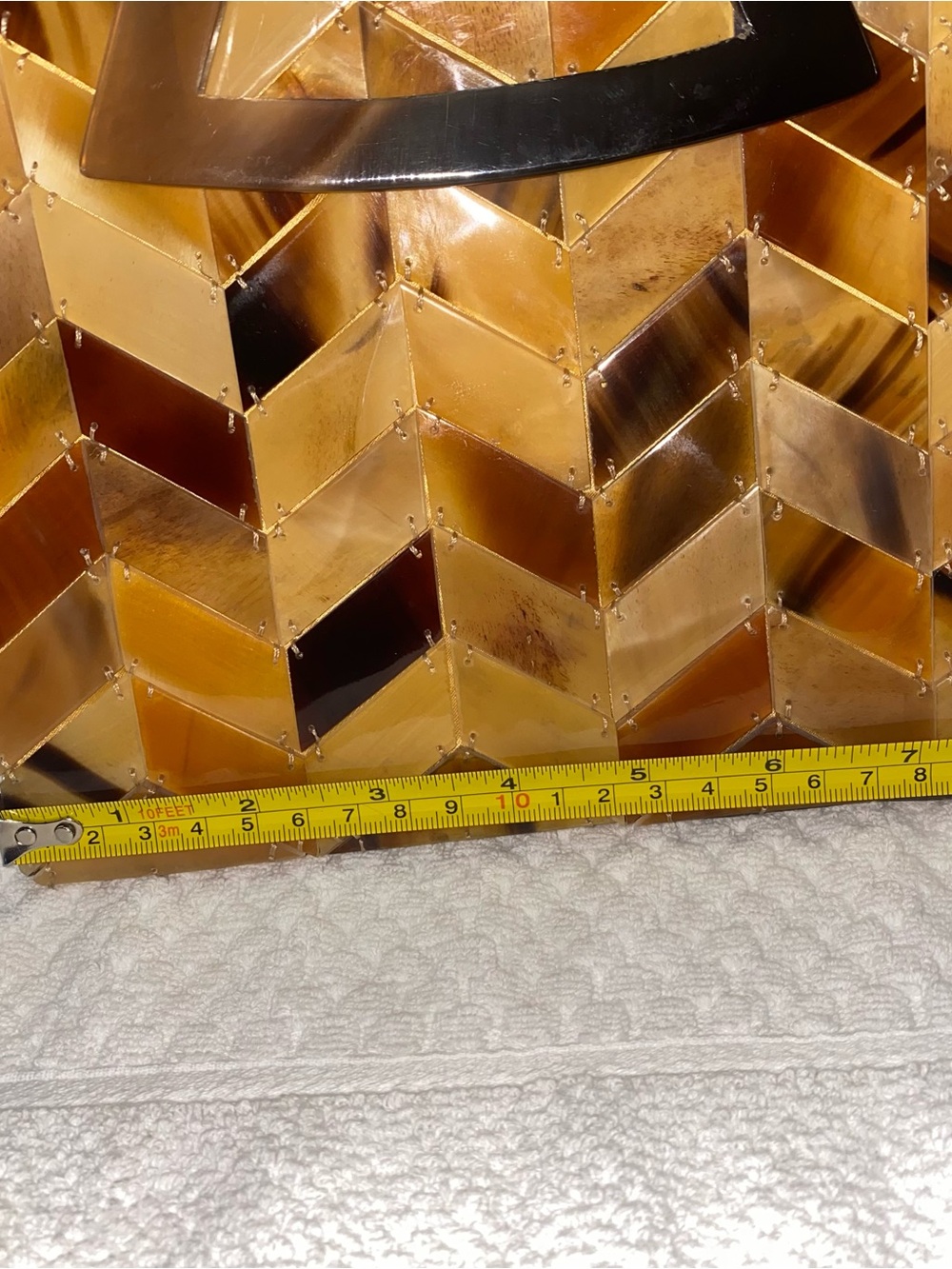Vintage-Inspired Honey Tortoiseshell Mini Bag with Top Handle - Picture 7 of 9